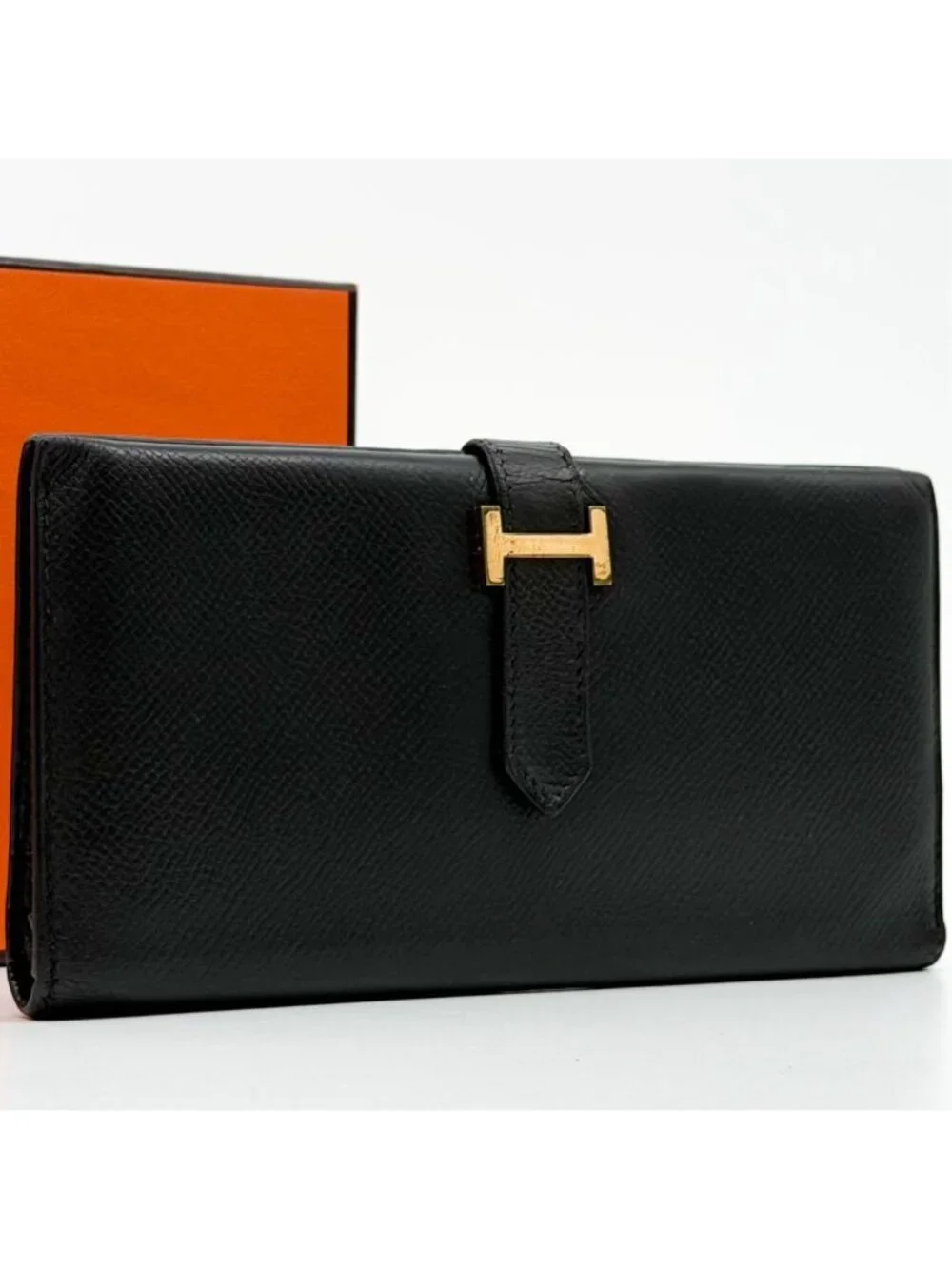 Hermes Bearn Classic Veau Epsom Black Bifold Wallet